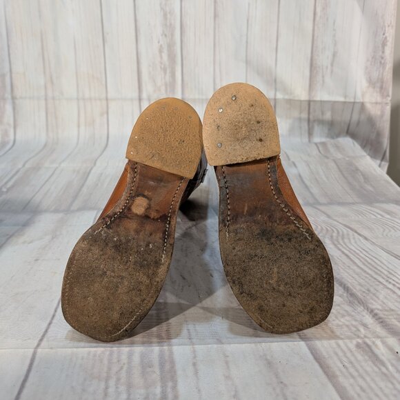 Vintage Double H Boots Brown Leather Campus Style Women - Picture 14 of 15